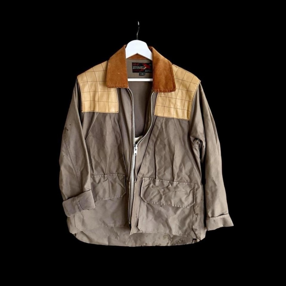 Vintage‎ 10-X Hunting Jacket Sz 38 Brown Outdoor Pockets Sportsmen Distressed
